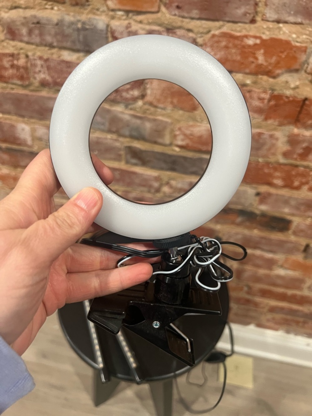 Small White LED Ring Light with Clip
